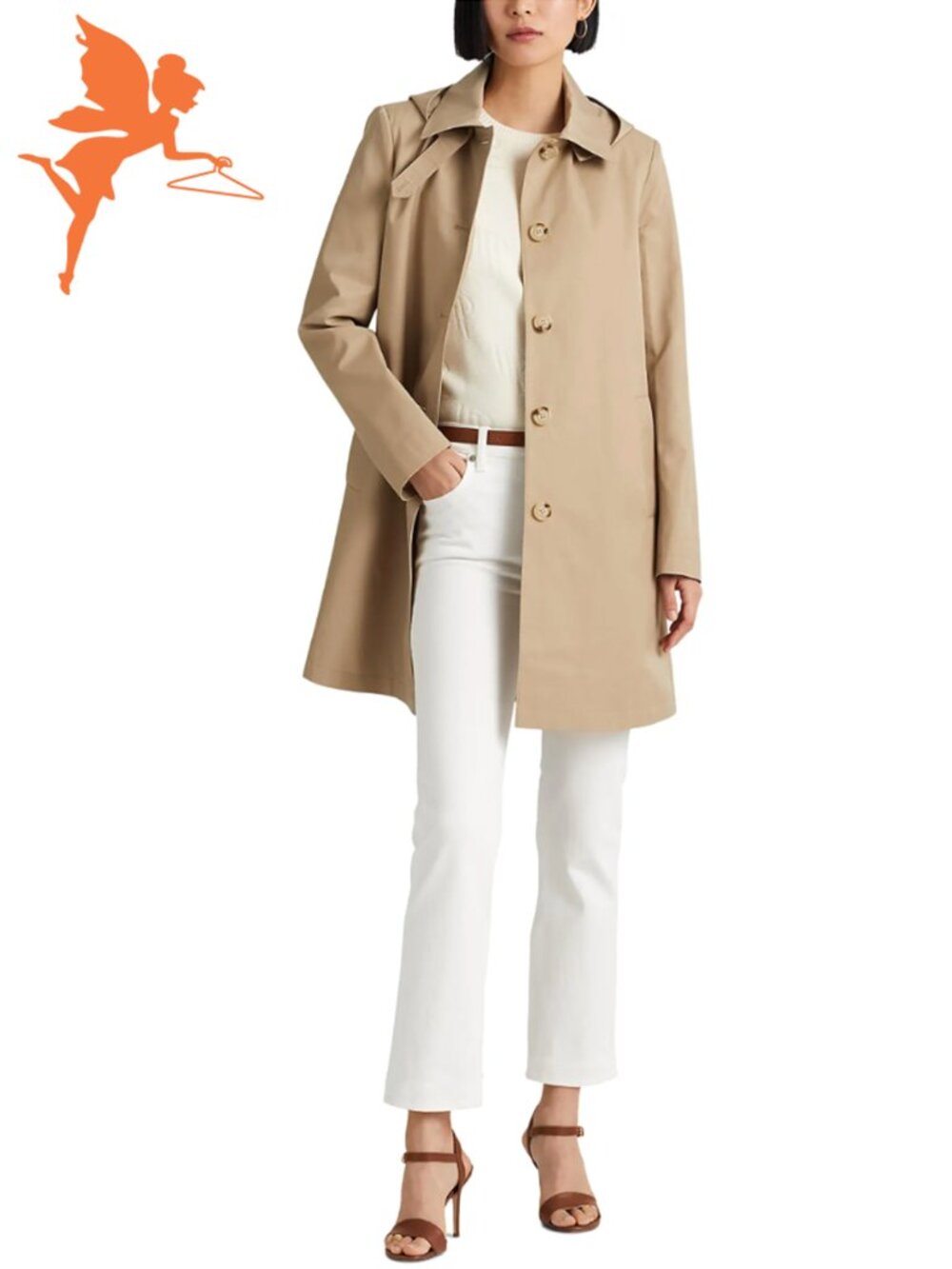 LAUREN RALPH LAUREN Balmacaan Hooded Raincoat